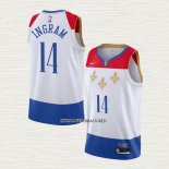 Brandon Ingram NO 14 Camiseta New Orleans Pelicans Ciudad 2020-21 Blanco