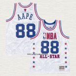 Camiseta AAPE x Mitchell & Ness All Star 1988 Blanco