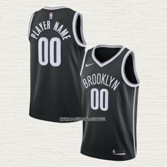 Camiseta Brooklyn Nets Personalizada Icon 2020-21 Negro