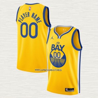 Camiseta Golden State Warriors Personalizada Statement Oro