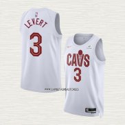 Caris Levert NO 3 Camiseta Cleveland Cavaliers Association 2022-23 Blanco