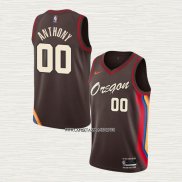 Carmelo Anthony NO 00 Camiseta Portland Trail Blazers Ciudad 2020-21 Marron