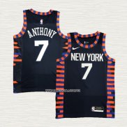 Carmelo Anthony NO 7 Camiseta New York Knicks Ciudad Edition 2019-20 Azul