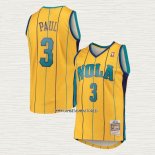 Chris Paul NO 3 Camiseta Charlotte Hornets Mitchell & Ness 2010-11 Amarillo