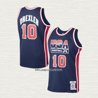 Clyde Drexler NO 10 Camiseta USA 1992 Azul