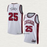 Dalen Terry NO 25 Camiseta Chicago Bulls Ciudad 2022-23 Blanco