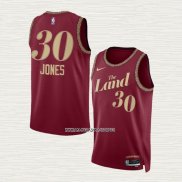Damian Jones NO 30 Camiseta Cleveland Cavaliers Ciudad 2023-24 Rojo