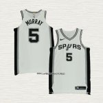 Dejounte Murray NO 5 Camiseta San Antonio Spurs Association Autentico Blanco