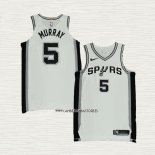 Dejounte Murray NO 5 Camiseta San Antonio Spurs Association Autentico Blanco