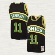 Detlef Schrempf NO 11 Camiseta Seattle SuperSonics Mitchell & Ness 1994-95 Negro