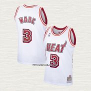 Dwyane Wade NO 3 Camiseta Miami Heat Hardwood Classics Blanco