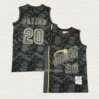 Gary Payton NO 20 Camiseta Seattle SuperSonics Retro Historic Negro