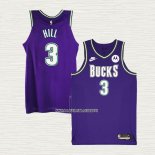 George Hill NO 3 Camiseta Milwaukee Bucks Classic 2022-23 Violeta