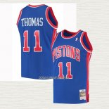 Isaiah Thomas NO 11 Camiseta Detroit Pistons Mitchell & Ness 1988-89 Azul