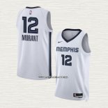 Ja Morant NO 12 Camiseta Memphis Grizzlies Association 2022-23 Blanco