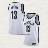 James Harden NO 13 Camiseta Brooklyn Nets Association 2020 Blanco