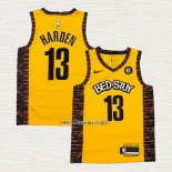 James Harden NO 13 Camiseta Brooklyn Nets Ciudad 2020-21 Amarillo