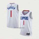 James Harden NO 1 Camiseta Los Angeles Clippers Association Blanco