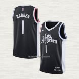 James Harden NO 1 Camiseta Los Angeles Clippers Ciudad 2020-21 Negro