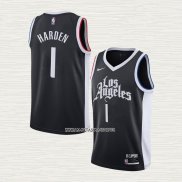 James Harden NO 1 Camiseta Los Angeles Clippers Ciudad 2020-21 Negro