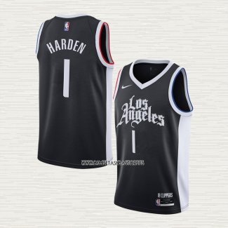 James Harden NO 1 Camiseta Los Angeles Clippers Ciudad 2020-21 Negro