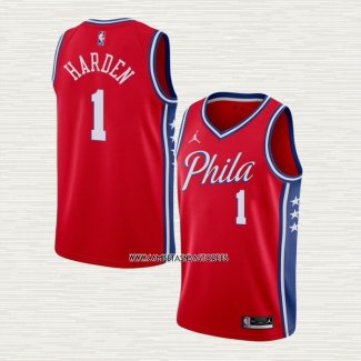 James Harden NO 1 Camiseta Philadelphia 76ers Statement 2020-21 Rojo