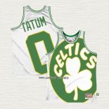 Jayson Tatum NO 0 Camiseta Boston Celtics Mitchell & Ness Big Face Blanco