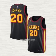 John Collins NO 20 Camiseta Atlanta Hawks Statement 2020-21 Negro
