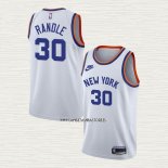Julius Randle NO 30 Camiseta New York Knicks 75th Anniversary Blanco