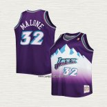 Karl Malone NO 32 Camiseta Nino Utah Jazz Mitchell & Ness 1996-97 Violeta
