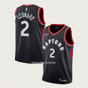 Kawhi Leonard NO 2 Camiseta Toronto Raptors Statement 2018 Negro