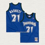 Kevin Garnett NO 21 Camiseta Minnesota Timberwolves Hardwood Classics Throwback 2003-04 Azul