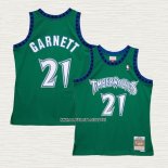 Kevin Garnett NO 21 Camiseta Nino Minnesota Timberwolves Hardwood Classics Throwback 1997-98 Verde