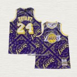 Kobe Bryant NO 24 Camiseta Los Angeles Lakers Mitchell & Ness 2007-08 Violeta2