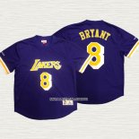 Kobe Bryant NO 8 Camiseta Los Angeles Lakers Manga Corta Violeta