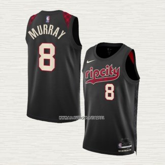 Kris Murray NO 8 Camiseta Portland Trail Blazers Ciudad 2023-24 Negro