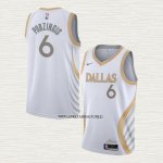 Kristaps Porzingis NO 6 Camiseta Dallas Mavericks Ciudad 2020-21 Blanco
