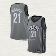 Lamarcus Aldridge NO 21 Camiseta Brooklyn Nets Statement 2021 Gris