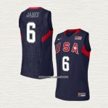 LeBron James NO 6 Camiseta USA 2008 Azul