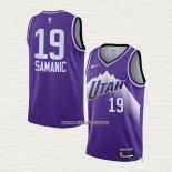 Luka Samanic NO 19 Camiseta Utah Jazz Ciudad 2023-24 Violeta