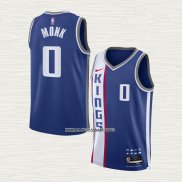 Malik Monk NO 0 Camiseta Sacramento Kings Ciudad 2023 Azul 24