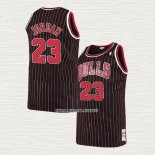Michael Jordan NO 23 Camiseta Chicago Bulls Hardwood Classics Throwback 1997-98 Negro