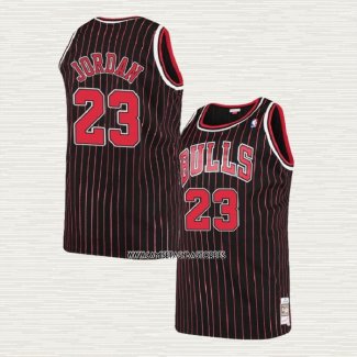 Michael Jordan NO 23 Camiseta Chicago Bulls Hardwood Classics Throwback 1997-98 Negro