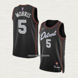 Monte Morris NO 5 Camiseta Detroit Pistons Ciudad 2023-24 Negro