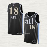 Mouhamed Gueye NO 18 Camiseta Atlanta Hawks Ciudad 2023-24 Negro