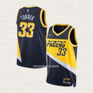 Myles Turner NO 33 Camiseta Indiana Pacers Ciudad 2021-22 Azul