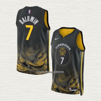 Patrick Baldwin NO 7 Camiseta Golden State Warriors Ciudad 2022-23 Negro