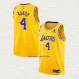 Rajon Rondo NO 4 Camiseta Los Angeles Lakers 75th Anniversary 2021-22 Amarillo