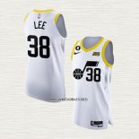 Saben Lee NO 38 Camiseta Utah Jazz Association Autentico 2022-23 Blanco