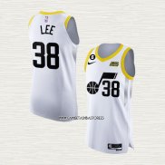 Saben Lee NO 38 Camiseta Utah Jazz Association Autentico 2022-23 Blanco
